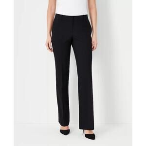 NWT Ann Taylor Black Modern Fit Straight Leg Pants High Wiast Career Office 00P